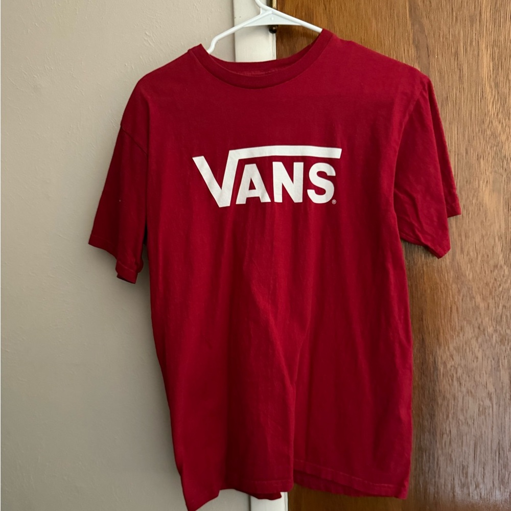 Vans Classic Red Tee with White Logo